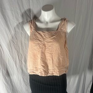 Madewell Linen Orange Pink Tank Top